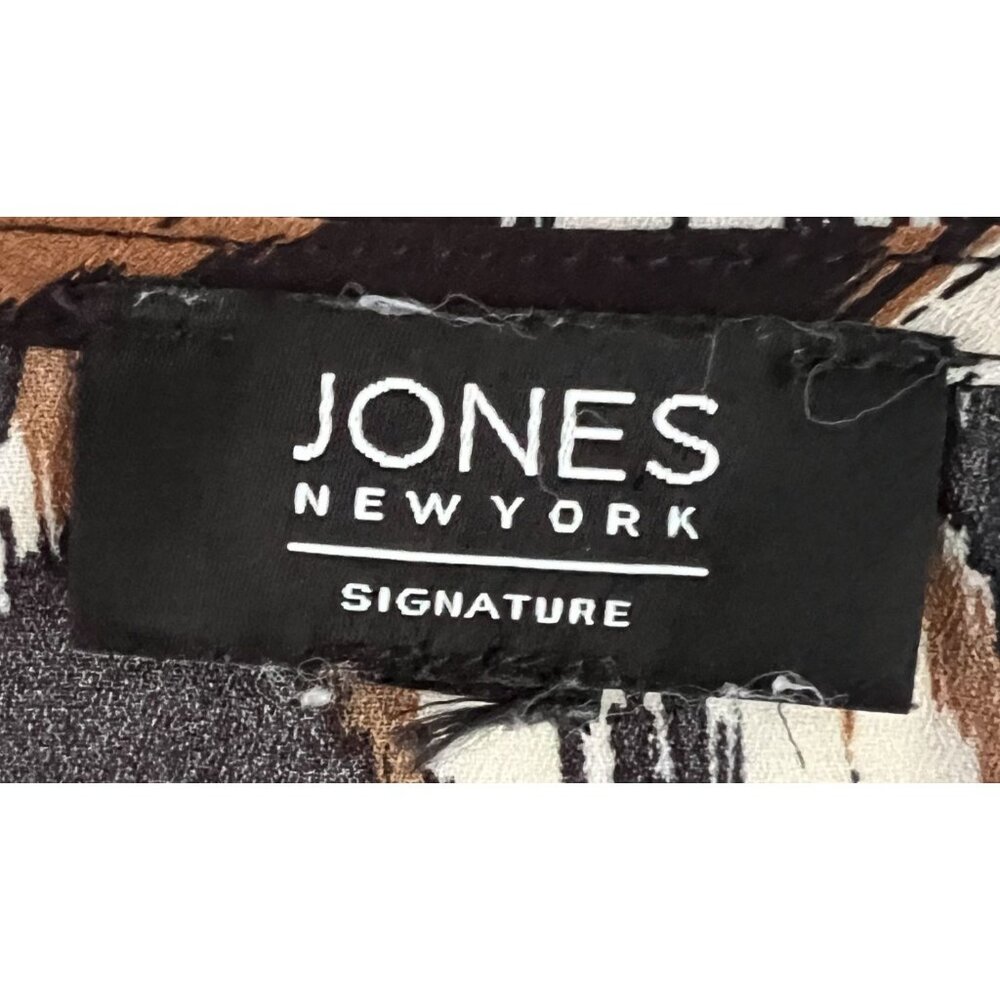 Jones New York Signature Womens Long Sleeve Blouse Leopard Print Medium - Picture 5 of 7